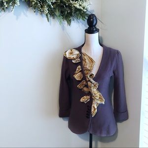 Anthropologie Monogram HWR scarf trick sweater-S